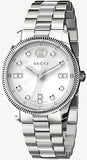 Buy Shop Gucci G Timeless Diamonds White Dial Silver Steel Strap Watch for Women - YA1265064 USA Online