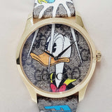 Buy Shop Gucci G Timeless Disney Donald Duck Brown Dial Brown Leather Strap Watch For Women - YA1264167 USA Online