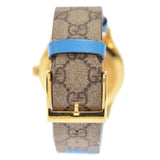 Buy Shop Gucci G Timeless Disney Donald Duck Brown Dial Brown Leather Strap Watch For Women - YA1264167 USA Online