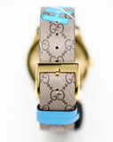 Buy Shop Gucci G Timeless Disney Donald Duck Brown Dial Brown Leather Strap Watch For Women - YA1264167 USA Online