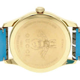 Buy Shop Gucci G Timeless Disney Donald Duck Brown Dial Brown Leather Strap Watch For Women - YA1264167 USA Online
