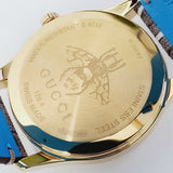 Buy Shop Gucci G Timeless Disney Donald Duck Brown Dial Brown Leather Strap Watch For Women - YA1264167 USA Online