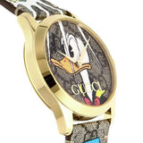 Buy Shop Gucci G Timeless Disney Donald Duck Brown Dial Brown Leather Strap Watch For Women - YA1264167 USA Online