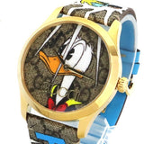 Buy Shop Gucci G Timeless Disney Donald Duck Brown Dial Brown Leather Strap Watch For Women - YA1264167 USA Online