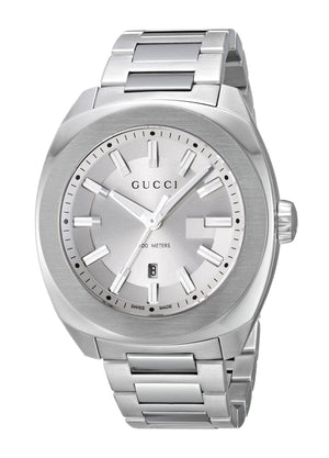 Buy Shop Gucci G Timeless GG2570 Silver Dial Silver Steel Strap Watch For Men - YA142402 USA Online