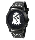 Buy Shop Gucci G Timeless Ghost Black Dial Black Leather Strap Watch For Men - YA1264018 USA Online