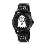 Buy Shop Gucci G Timeless Ghost Black Dial Black Leather Strap Watch For Men - YA1264018 USA Online