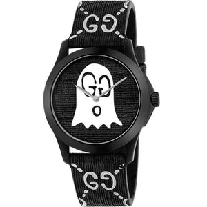 Buy Shop Gucci G Timeless Ghost Black Dial Black Leather Strap Watch For Men - YA1264018 USA Online