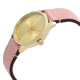 Buy Shop Gucci G Timeless Gold Dial Pink Leather Strap Watch for Women - YA1265041 USA Online