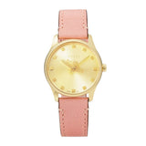 Buy Shop Gucci G Timeless Gold Dial Pink Leather Strap Watch for Women - YA1265041 USA Online