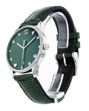 Buy Shop Gucci G-Timeless Green Mother of Pearl Dial Green Leather Strap Watch For Women - YA126585 USA Online