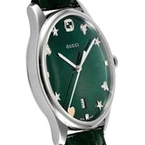 Buy Shop Gucci G-Timeless Green Mother of Pearl Dial Green Leather Strap Watch For Women - YA126585 USA Online
