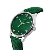 Buy Shop Gucci G-Timeless Green Mother of Pearl Dial Green Leather Strap Watch For Women - YA126585 USA Online