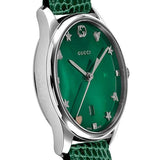 Buy Shop Gucci G-Timeless Green Mother of Pearl Dial Green Leather Strap Watch For Women - YA126585 USA Online