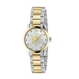 Buy Shop Gucci G Timeless Quartz Mother of Pearl Dial Two Tone Steel Strap Watch For Women - YA1265012 USA Online