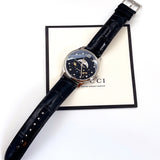 Buy Shop Gucci G-Timeless Moonphase Black Dial Black Leather Strap Watch For Men - YA126327 USA Online