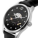 Buy Shop Gucci G-Timeless Moonphase Black Dial Black Leather Strap Watch For Men - YA126327 USA Online