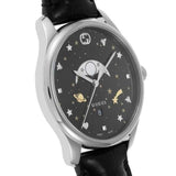 Buy Shop Gucci G-Timeless Moonphase Black Dial Black Leather Strap Watch For Men - YA126327 USA Online