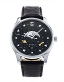 Buy Shop Gucci G-Timeless Moonphase Black Dial Black Leather Strap Watch For Men - YA126327 USA Online