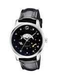 Buy Shop Gucci G-Timeless Moonphase Black Dial Black Leather Strap Watch For Men - YA126327 USA Online