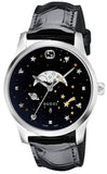 Buy Shop Gucci G-Timeless Moonphase Black Dial Black Leather Strap Watch For Men - YA126327 USA Online