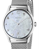 Buy Shop Gucci G-Timeless Mother of Pearl Dial Silver Mesh Bracelet Watch For Women - YA1264040 USA Online