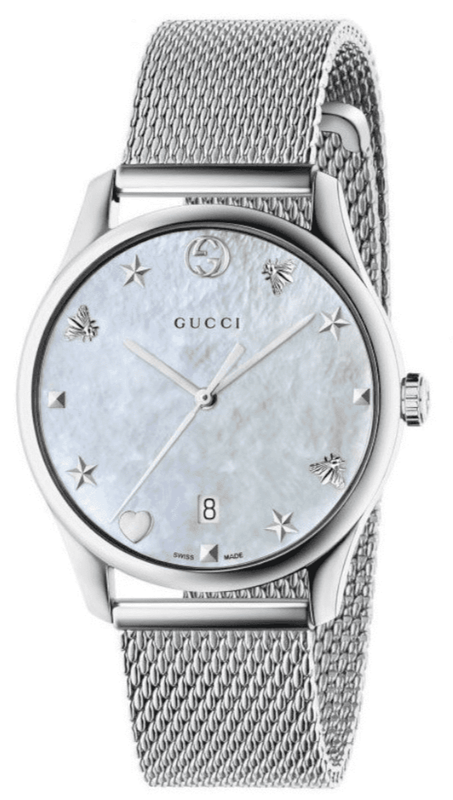 Buy Shop Gucci G-Timeless Mother of Pearl Dial Silver Mesh Bracelet Watch For Women - YA1264040 USA Online