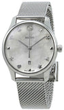 Buy Shop Gucci G-Timeless Mother of Pearl Dial Silver Mesh Bracelet Watch For Women - YA126583 USA Online