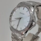 Buy Shop Gucci G Timeless Mother of Pearl White Dial Silver Steel Strap Watch For Women - YA126444 USA Online