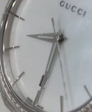 Buy Shop Gucci G Timeless Mother of Pearl White Dial Silver Steel Strap Watch For Women - YA126444 USA Online