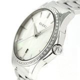 Buy Shop Gucci G Timeless Mother of Pearl White Dial Silver Steel Strap Watch For Women - YA126444 USA Online