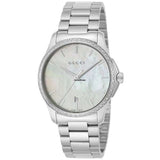 Buy Shop Gucci G Timeless Mother of Pearl White Dial Silver Steel Strap Watch For Women - YA126444 USA Online