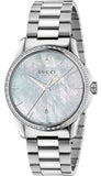 Buy Shop Gucci G Timeless Mother of Pearl White Dial Silver Steel Strap Watch For Women - YA126444 USA Online