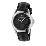 Buy Shop Gucci G Timeless Quartz Black Dial Black Leather Strap Watch For Men - YA1264031 USA Online