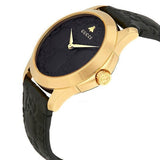Buy Shop Gucci G Timeless Quartz Black Dial Black Leather Strap Watch For Women - YA1264034A USA Online