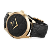 Buy Shop Gucci G Timeless Quartz Black Dial Black Leather Strap Watch For Women - YA1264034A USA Online