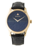 Buy Shop Gucci G Timeless Quartz Black Dial Black Leather Strap Watch For Women - YA1264034A USA Online