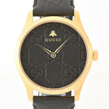 Buy Shop Gucci G Timeless Quartz Black Dial Black Leather Strap Watch For Women - YA1264034A USA Online