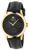 Buy Shop Gucci G Timeless Quartz Black Dial Black Leather Strap Watch For Women - YA1264034A USA Online