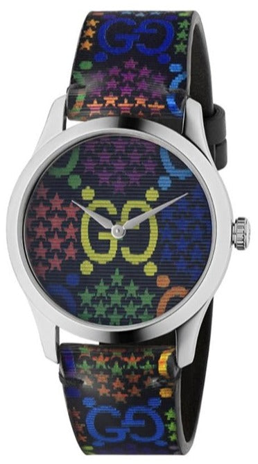 Buy Shop Gucci G Timeless Quartz Black Dial Black Leather Strap Watch For Women - YA1264146 USA Online