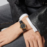 Buy Shop Gucci G Timeless Quartz Black Dial Black Leather Strap Watch For Women - YA126581A USA Online