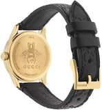 Buy Shop Gucci G Timeless Quartz Black Dial Black Leather Strap Watch For Women - YA126581A USA Online