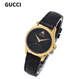 Buy Shop Gucci G Timeless Quartz Black Dial Black Leather Strap Watch For Women - YA126581A USA Online