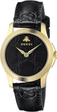 Buy Shop Gucci G Timeless Quartz Black Dial Black Leather Strap Watch For Women - YA126581A USA Online