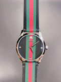 Buy Shop Gucci G Timeless Quartz Black Dial Multicolored Black Leather Strap Watch For Men - YA1264079 USA Online