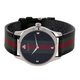 Buy Shop Gucci G Timeless Quartz Black Dial Multicolored Black Leather Strap Watch For Men - YA1264079 USA Online