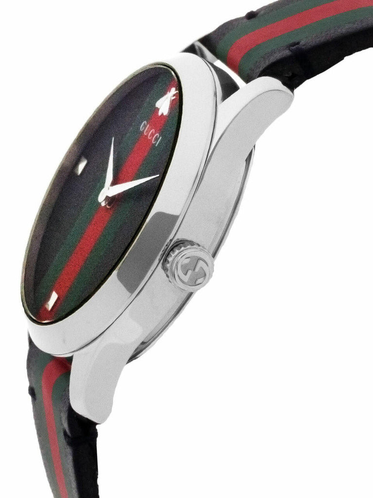 Buy Shop Gucci G Timeless Quartz Black Dial Multicolored Black Leather Strap Watch For Men - YA1264079 USA Online