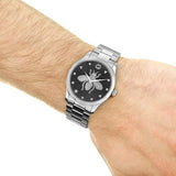 Buy Shop Gucci G Timeless Quartz Black Dial Silver Steel Strap Watch For Women - YA1264136 USA Online