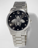 Buy Shop Gucci G Timeless Quartz Black Dial Silver Steel Strap Watch For Women - YA1264136 USA Online