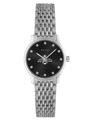 Buy Shop Gucci G Timeless Quartz Black Dial Silver Steel Strap Watch For Women - YA1265020 USA Online